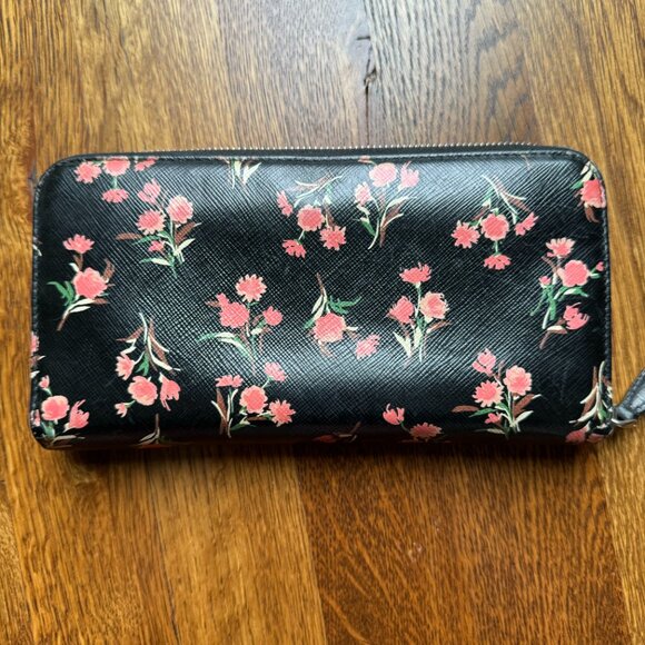 Prada Floral Continental Zip Around Wallet - Picture 3 of 12